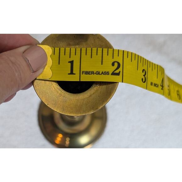 CANDLE HOLDER Taper, Vintage MCM Single -Brass - 9.5", Columnar. VGC - Picture 5 of 6